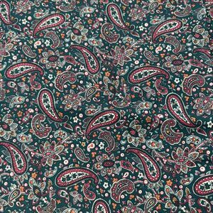 Vintage Cotton Quilting Fabric Peter Pan Paisley Floral Green Pink Colorful 3 Pc